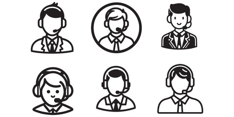 Call center operator avatar icon flat design
