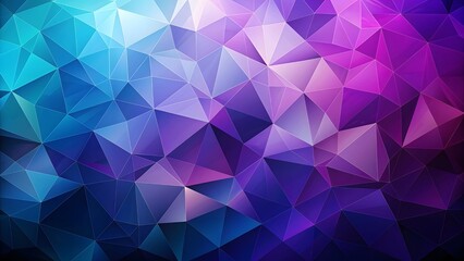 Fototapeta premium Abstract polygonal background with faceted shapes in various shades of purple and blue, ideal for tech and digital themes. Abstract colorful low poly background. 