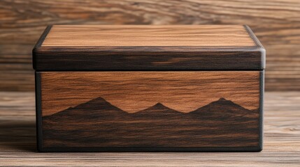 Custom wooden keepsake box with engraved design