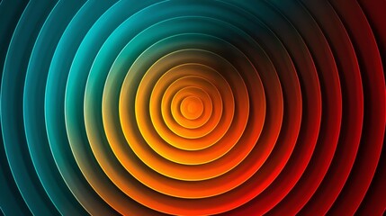 Obraz premium Vibrant Layered Concentric Circles Creating Optical Illusion in a Modern Art Gallery on a Sunny Afternoon with a Playful and Dynamic Atmosphere