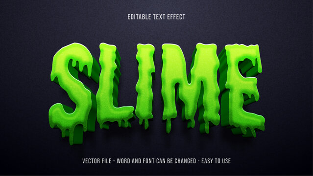 Slime editable text effect, halloween text style effect