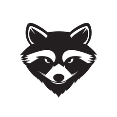 Fototapeta premium Raccoon in cartoon, doodle style . Image for t-shirt, web, mobile apps and ui. Isolated 2d vector illustration in logo, icon, sketch style, Eps 10, black and white. AI Generative