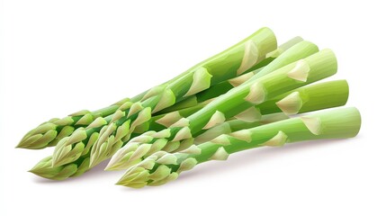 Crisp Green Asparagus Detailed Illustration for Ultra-Realistic PNG Image with Clean Cutout - AR 169 V 61