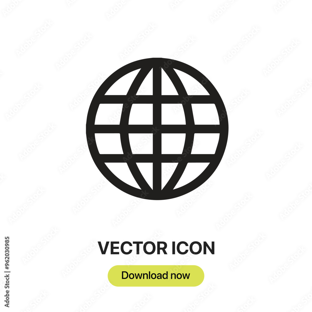 Poster Worldwide icon vector. Linear-style sign for mobile concept and web design. Worldwide symbol illustration. Pixel vector graphics - Vector.	
