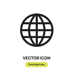 Worldwide icon vector. Linear-style sign for mobile concept and web design. Worldwide symbol illustration. Pixel vector graphics - Vector.	
