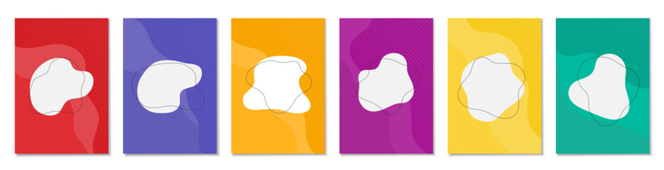 Web advertising banner template design. White blobs with frame.