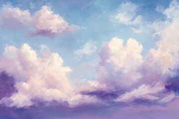 Obraz premium A Pastel Sky with White Puffy Clouds