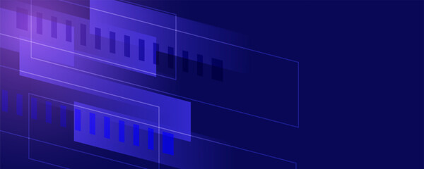 Abstract blue banner design vector, dynamic sporty horizontal background template for media promotion or web banner