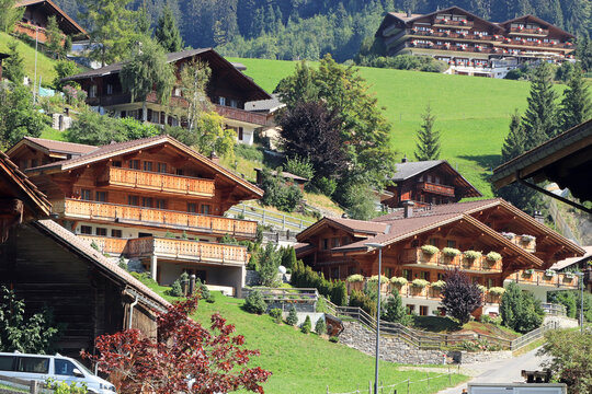 Ski resort village in the mountains