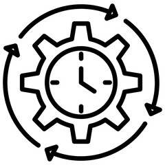 Time management icon with line style