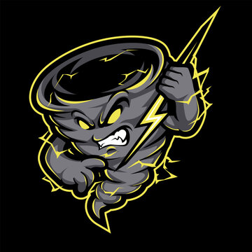 Tornado mascot logo design vector with modern illustration concept style for badge