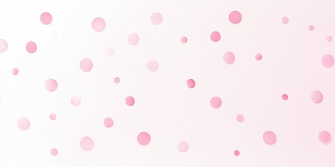 Pink Polka Dots Scattered on a White Background