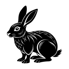 Download Jack Rabbit Silhouette  Vector Illustration White Background Svg File For Design.