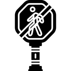 No Pedestrians Sign Icon
