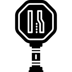 Right Lane Ends Sign Icon