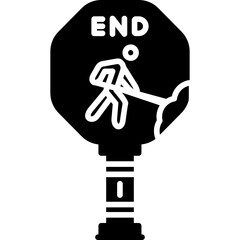 End Road Work Sign Icon