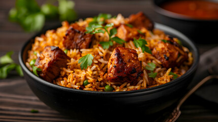 Fototapeta premium Indian Chicken Biryani Spicy Chicken Biryani Food