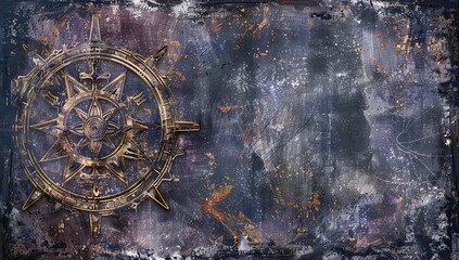 Dark abstract watercolor with intricate mandala and cosmic textures