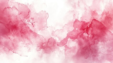 Abstract Watercolor Painting with Pink and White Splashes