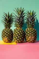 Vibrant pineapple isolated against a clean white backdrop, emphasizing its tropical freshness