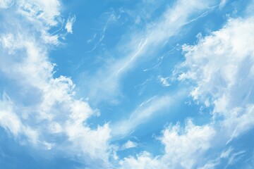 White Clouds Drifting Across a Blue Sky
