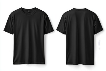 Black Tshirt Mockup Front and Back Isolated created with Generative AI
