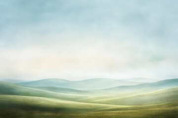 Rolling Hills Under a Misty Sky