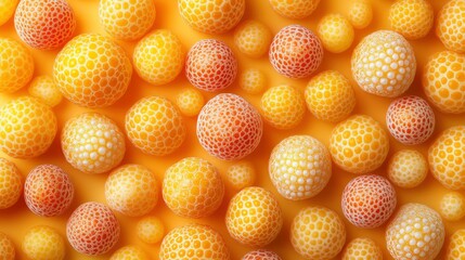 Fototapeta premium Abstract Pattern of Yellow and Orange Balls on Yellow Background