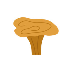 Fototapeta premium Chanterelle mushroom, cartoon flat vector illustration isolated on white background. Cute hand drawn mushroom, autumn nature.