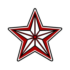 Obraz premium Stylized red star illustration, bold mood, decorative design, graphic symbol