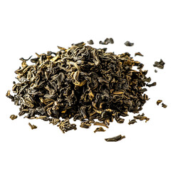 Dry tea leaves isolated on transparent PNG background