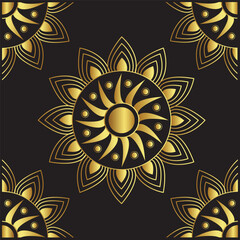 Luxury mandala design gold color