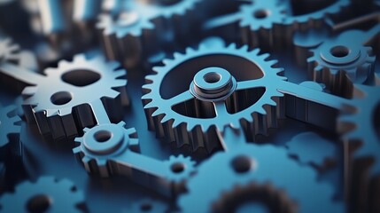 Close-up view of interlocking gears showcasing intricate machinery and engineering precision in a modern design.