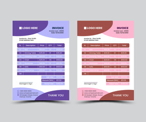 Abstract shape invoice design template