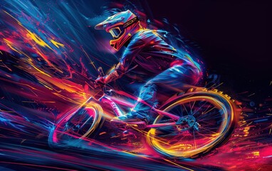 Cyclist in Motion: A Digital Art Masterpiece