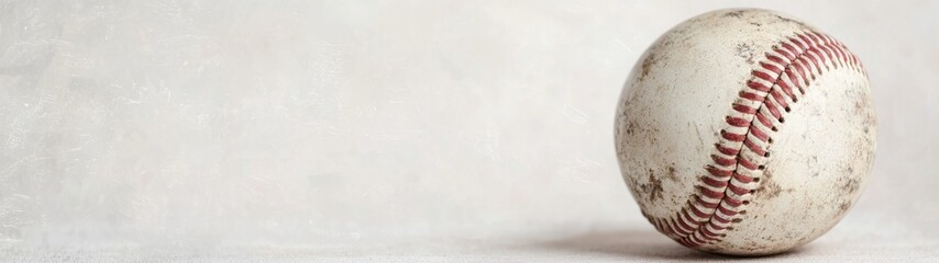 Vintage engraved illustration of a baseball or softball, hand-drawn in color, set against a white background, perfect for posters and decorative prints.