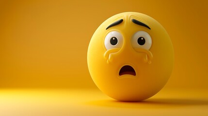 3D yellow emoji showing confusion, tilted head, raised brow, yellow gradient background