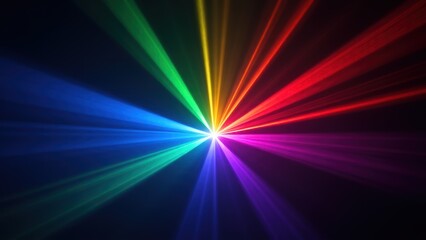 Multicolored Laser Beams Crossing with High Intensity on a Black Background