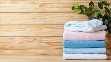 Folding laundry fresh out of the dryer, stacking clothes neatly