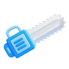 PNG 3D Chainsaw Icon Isolated on a White Background