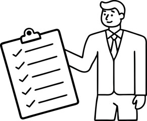 Complete checklist or finishing checkbox, task done within deadline, complete tasks list or project, approval or achievement concept, businessman put tick on complete checklist on paper clipboard