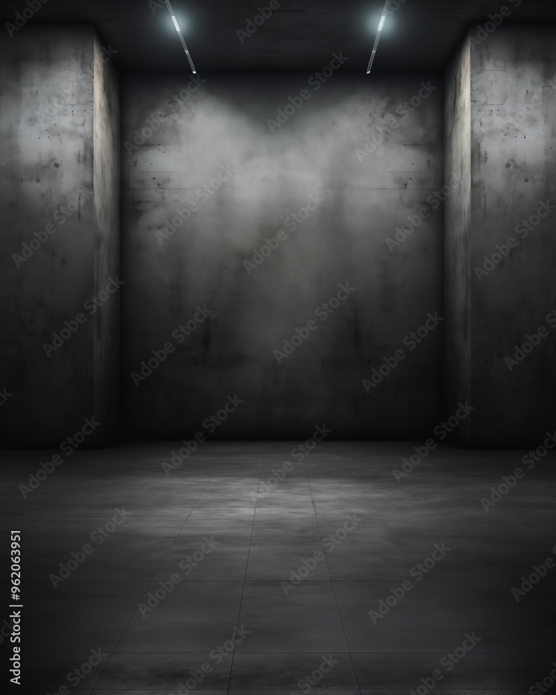 Wall mural Image of a dark tone concrete floor for use as a background image for advertising media.