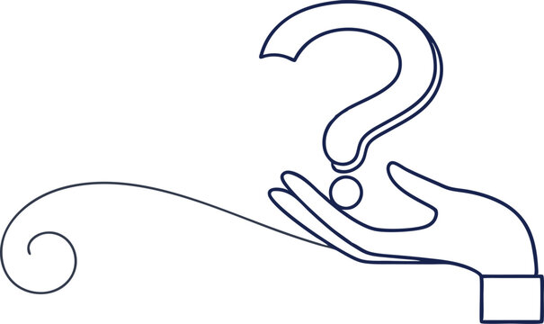 recommend clip art: Continuous line drawing Hand holding question mark