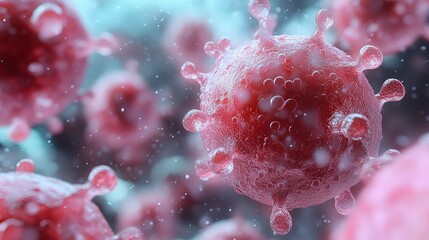 Close-Up 3D Render of a Virus Particle