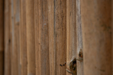 a wall made of bamboo