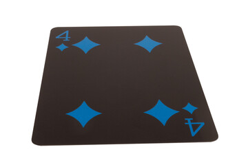 card deck gambilng four isolated on white background