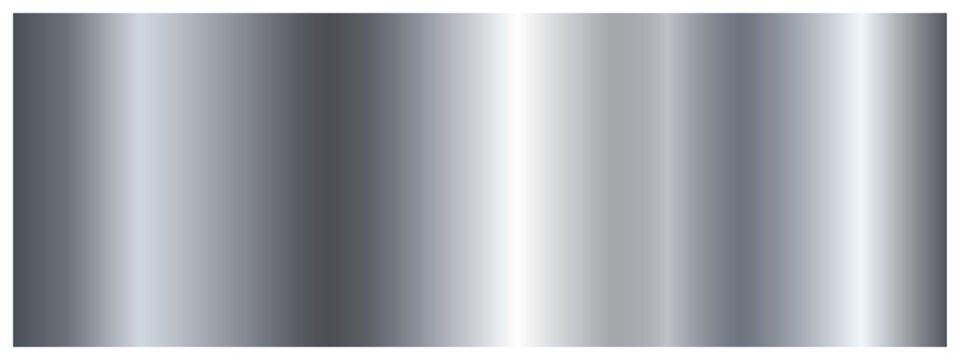 Metallic gradient of silver color on a white background. A pattern with a shiny metallic gradient. The texture of the foil. Vector EPS 10.