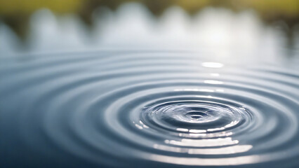 Radiating rings on water surface
