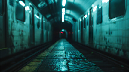 Fototapeta premium Into The Night Subway Perso