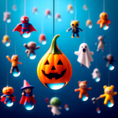 halloween background with pumpkins